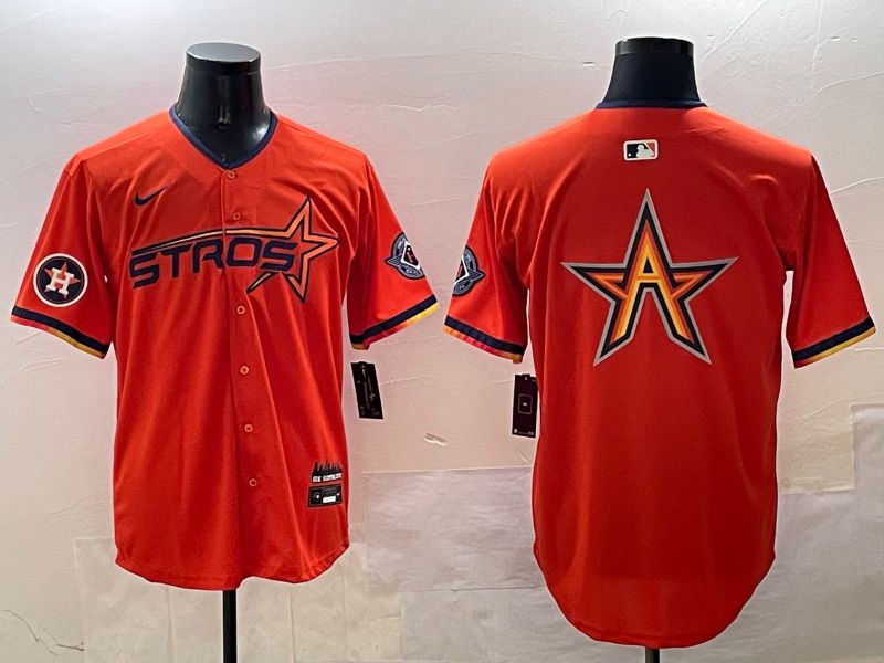 Men Houston Astros Blank Orange Three generations Joint Name 2025 Nike MLB Jersey style 14